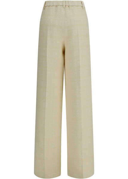 Pantaloni casual Gucci Cotton tweed check Pants BEIGE/WHITE Femei (BM 19741073) 2