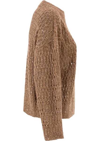 Pulovere Brunello Cucinelli Openwork Sweater BRUCIATO Femei (BM 19741079) 3