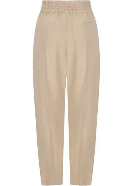 Pantaloni casual Brunello Cucinelli Cotton Pants SANDSHELL Femei (BM 19741082) 2