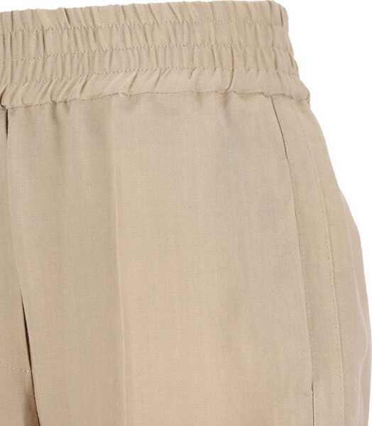 Pantaloni casual Brunello Cucinelli Cotton Pants SANDSHELL Femei (BM 19741082) 3