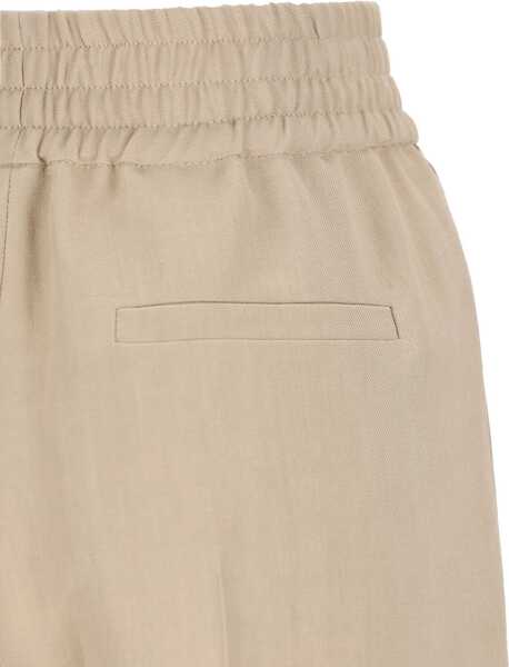 Pantaloni casual Brunello Cucinelli Cotton Pants SANDSHELL Femei (BM 19741082) 4