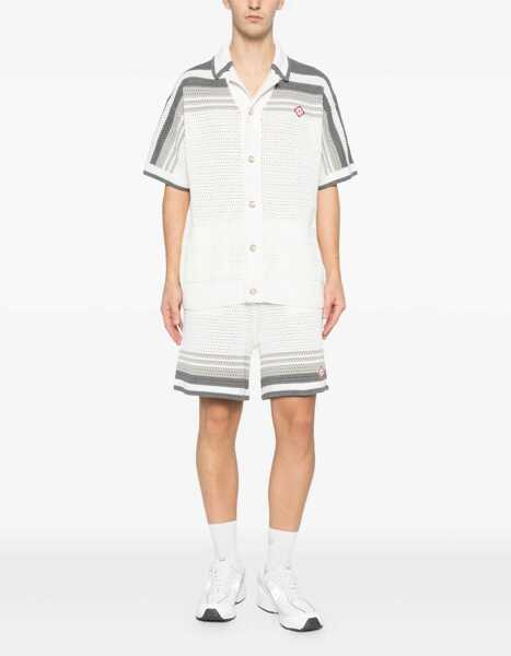 Pantaloni scurti Casablanca Crochet Shorts WHITE/GREY Barbati (BM 19741604) 2