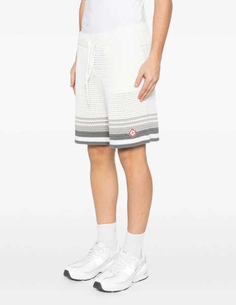 Pantaloni scurti Casablanca Crochet Shorts WHITE/GREY Barbati (BM 19741604) 3