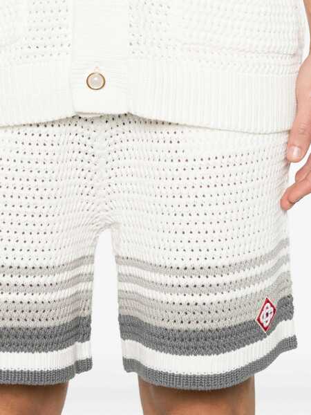 Pantaloni scurti Casablanca Crochet Shorts WHITE/GREY Barbati (BM 19741604) 5
