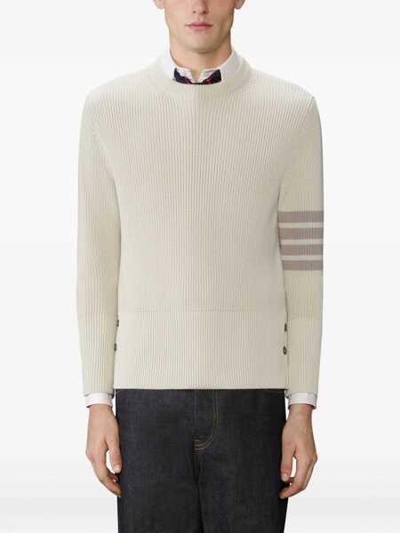 Pulovere Thom Browne 4-Bar Sweater BEIGE Barbati (BM 19741610) 3