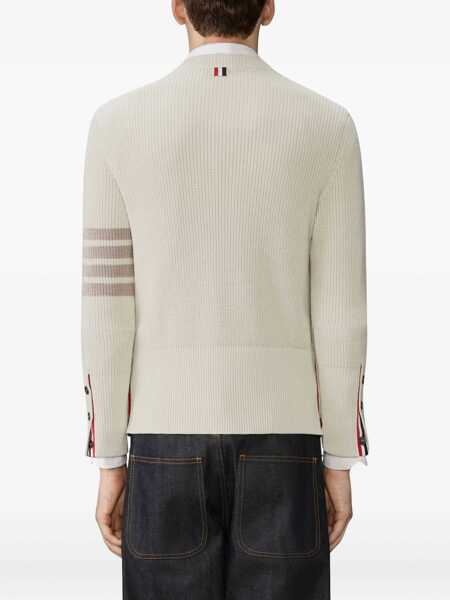 Pulovere Thom Browne 4-Bar Sweater BEIGE Barbati (BM 19741610) 4