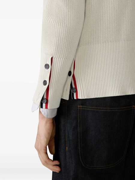 Pulovere Thom Browne 4-Bar Sweater BEIGE Barbati (BM 19741610) 5