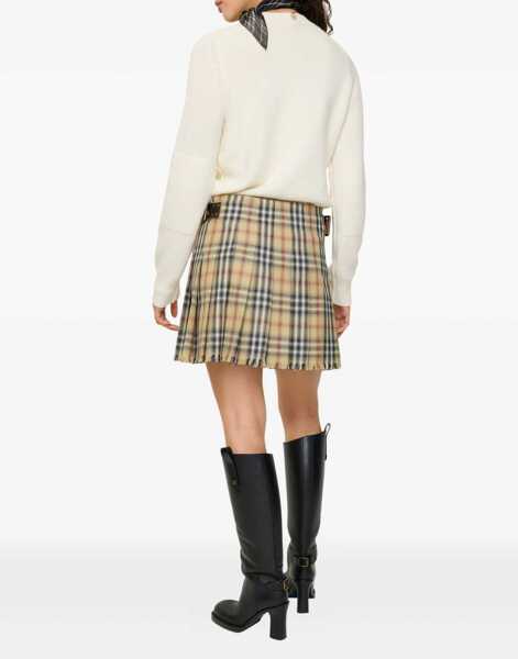 Fuste Burberry Check wool mini Skirt SAND IP CHECK Femei (BM 19741625) 3
