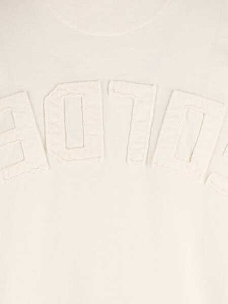 Tricouri Golden Goose T-shirt with an embossed reverse Golden logo HERITAGE WHITE Barbati (BM 19741649) 3
