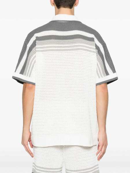 Camasi casual Casablanca Crochet Shirt WHITE/GREY Barbati (BM 19741676) 4