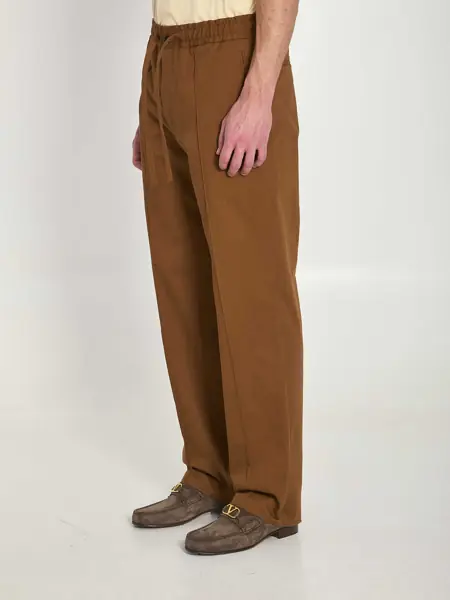 Pantaloni casual Valentino Garavani Cotton Gabardine Pants BROWN Barbati (BM 19741808) 2