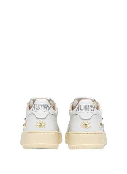 Sneakers AUTRY Autry Medalist Low sneakers with embroidered flowers in the WHT RUT variant, product code AULWWE01 Wht Rut Femei (BM 19743135) 3