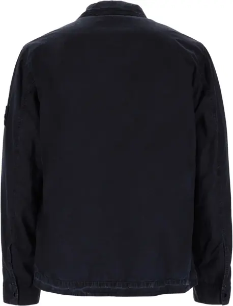 Camasi casual Stone Island Cotton Overshirt BLUE Barbati (BM 19743713) 2