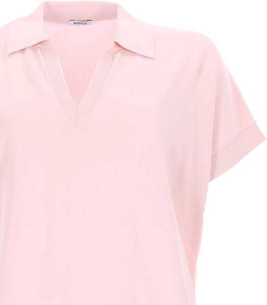Tricouri Polo Aspesi Shirt With Polo Collar PINK Femei (BM 19743788) 2