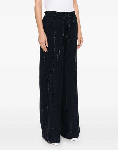 Pantaloni casual Self-Portrait Pants With Rhinestones BLUE Femei (BM 19744025) 3