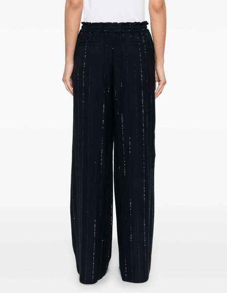 Pantaloni casual Self-Portrait Pants With Rhinestones BLUE Femei (BM 19744025) 4