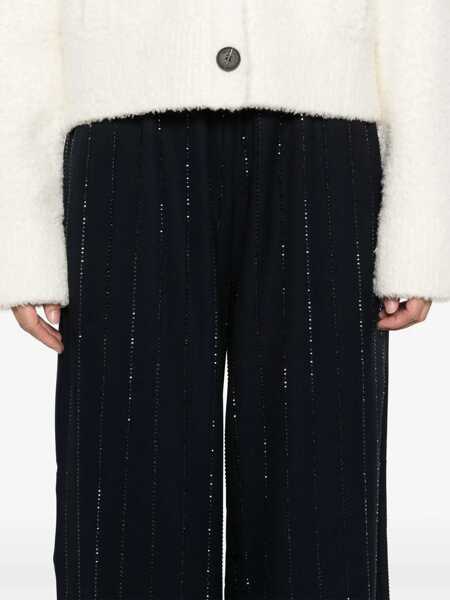 Pantaloni casual Self-Portrait Pants With Rhinestones BLUE Femei (BM 19744025) 5