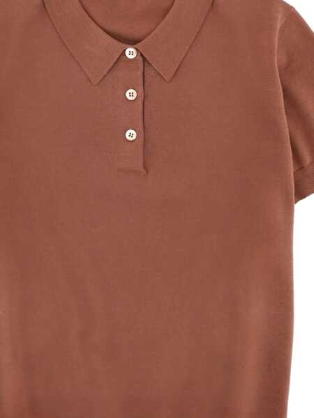 Tricouri Polo Aspesi Cotton Polo BROWN Femei (BM 19744622) 2