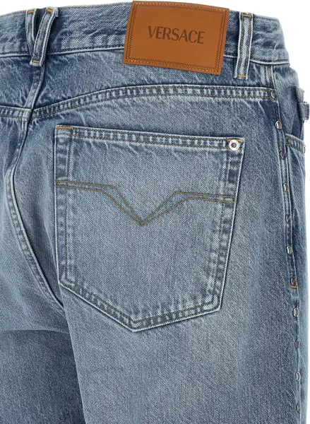 Blugi Versace Stone-Wash Jeans With Studs BLUE Barbati (BM 19744745) 5