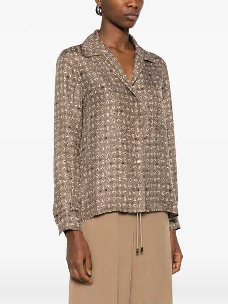 Camasi casual Max Mara Disco Shirt in printed silk FANGO Femei (BM 19744820) 3