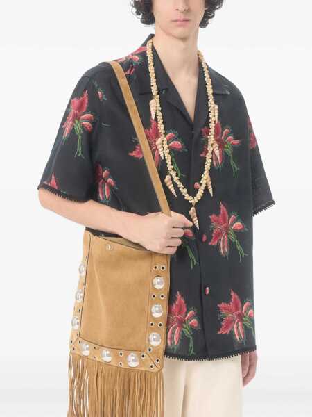 Camasi casual Valentino Garavani Papier Floral print linen bowling Shirt NERO/MAGENTA/ROSA/VERDE Barbati (BM 19744844) 4