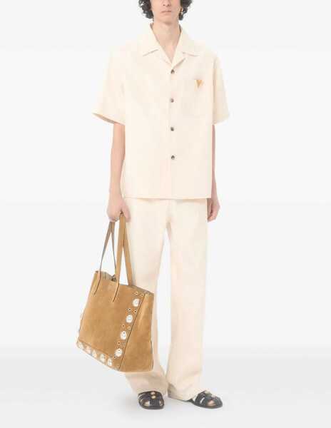 Camasi casual Valentino Garavani Signature Vlogo Bowling Shirt AVORIO Barbati (BM 19744856) 2