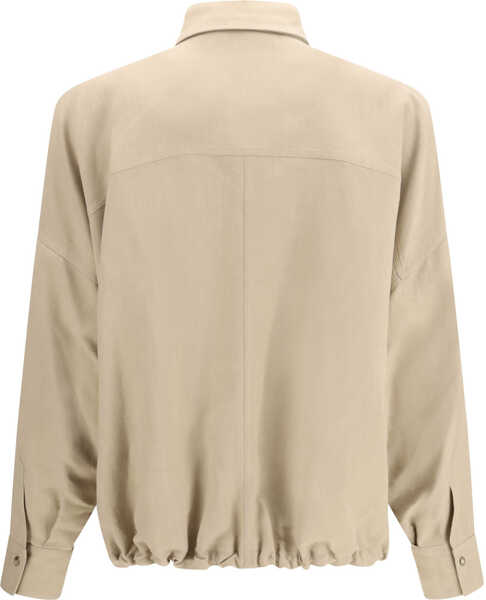 Camasi casual Brunello Cucinelli Viscose and linen Fluid twill Shirt SANDSHELL Femei (BM 19744892) 2