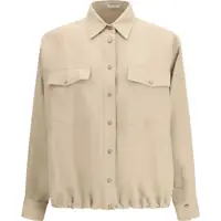 Camasi casual Viscose and linen Fluid twill Shirt Femei