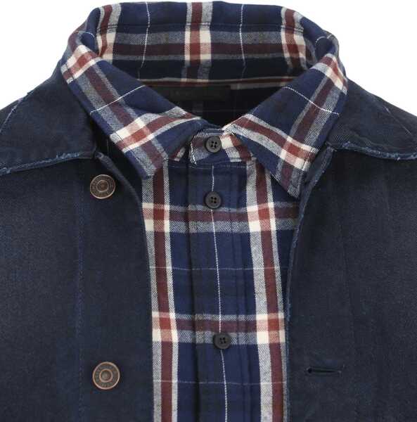 Jachete Balenciaga Patched Shirt Jacket NAVY/DIRTY DARK BLUE Barbati (BM 19744922) 4