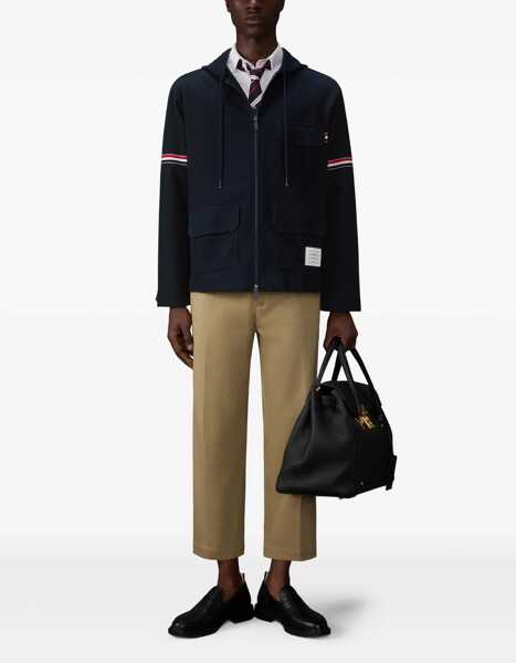 Geci Parka Thom Browne Technical twill parka Jacket NAVY Barbati (BM 19744925) 2