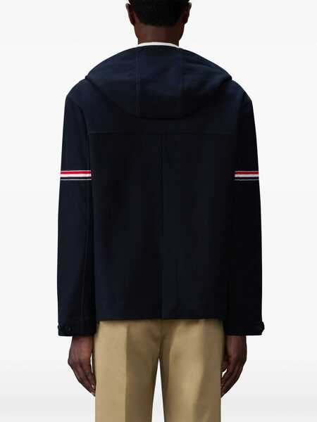 Geci Parka Thom Browne Technical twill parka Jacket NAVY Barbati (BM 19744925) 4