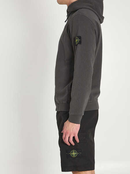 Hanorace Stone Island Hooded Sweatshirt With Zip BLACK Barbati (BM 19745120) 3