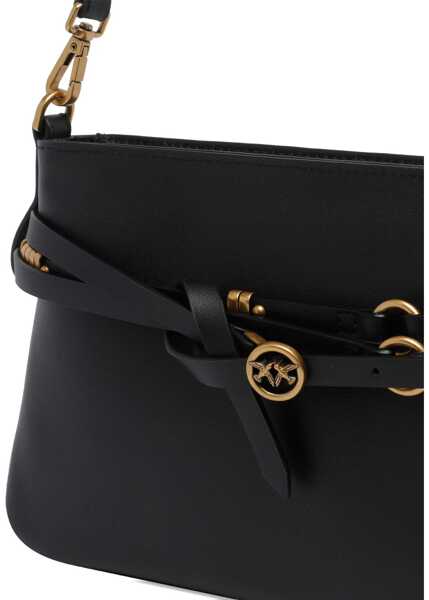 Genti de umar Pinko Belt Shoulder Bag NERO-ANTIQUE GOLD Femei (BM 19745294) 4