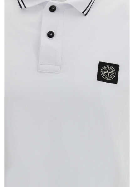 Tricouri Polo Stone Island Cotton piqu Polo Shirt WHITE Barbati (BM 19745303) 3