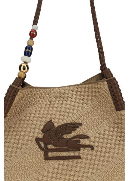 Genti de umar ETRO Large Libra Shoulder Bag in raffia Y0412 Femei (BM 19745348) 4