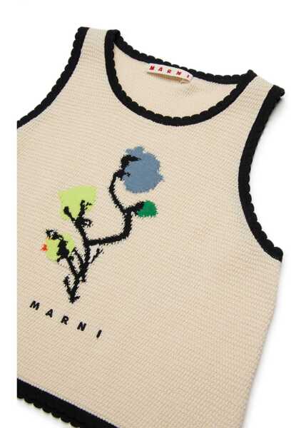 Topuri Marni Top With Flower Logo BEIGE Fete (BM 19746575) 3