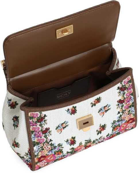 Genti de mana Dolce & Gabbana Embroidered Sicily Bag Medium WHITE Femei (BM 19746626) 5