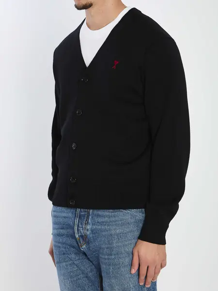 Cardigane AMI Paris Ami De Coeur Cardigan BLACK Barbati (BM 19746641) 2