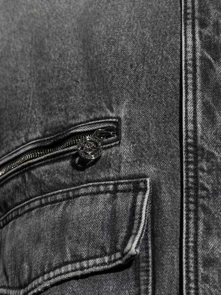 Bomber jacket Versace Stone-Wash Denim Bomber Jacket GREY Barbati (BM 19746647) 5
