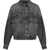 Versace Stone-Wash Denim Bomber Jacket GREY