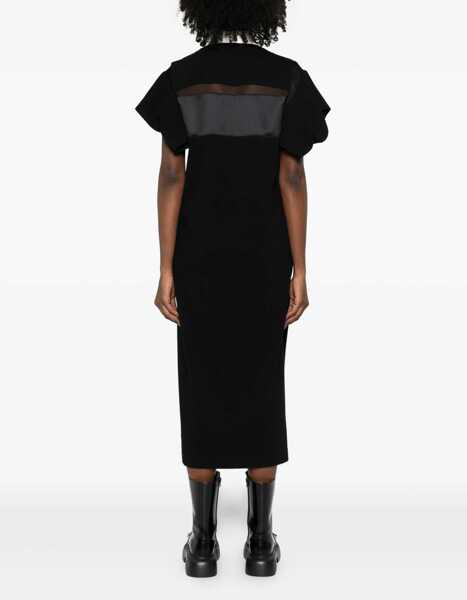 Rochii Sacai Cotton jersey midi Dress BLACK Femei (BM 19746662) 4