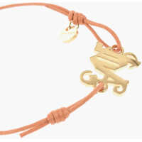 Bratari Palm Angels Dama - Bratari Palm Angels Cord Slider Bracelet With Gold Monogram Orange Femei (BM 19746686) - B-mall.ro