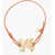 Palm Angels Cord Slider Bracelet With Gold Monogram Orange