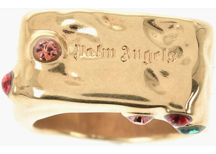 Inele Palm Angels Gold-Tone Brass Ring Embellished With Crystals Gold Femei (BM 19746695) 2