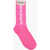 Palm Angels Fluorescent Socks With Contrast Logo Pink