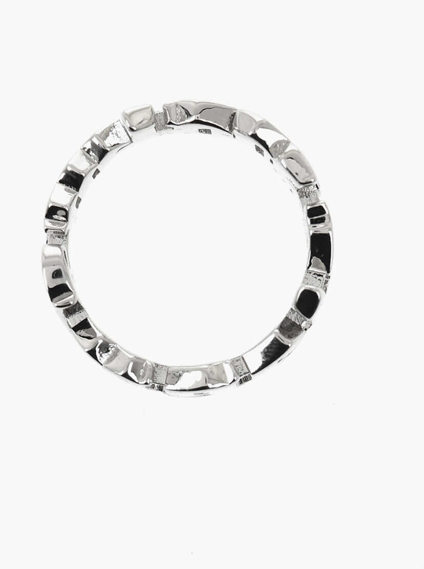 Inele Palm Angels Silver-Effect Logo Ring Silver Barbati (BM 19746704) 3