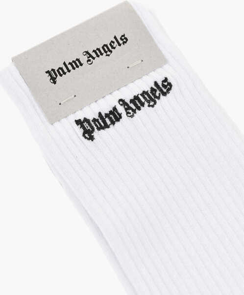 Sosete Palm Angels Embroidered Socks Classic Logo White Blac White Femei (BM 19746716) 2