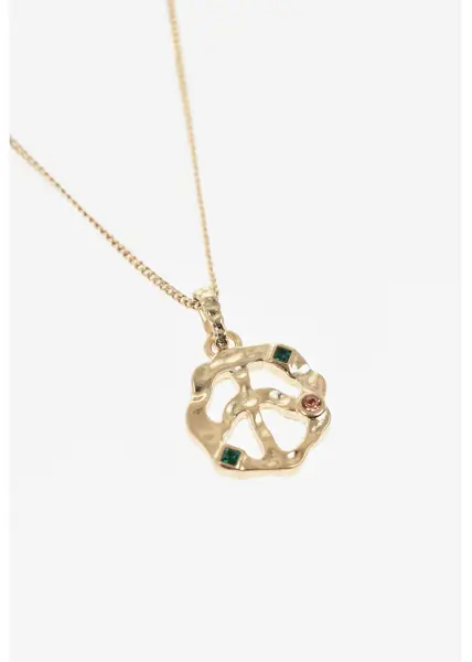 Coliere Palm Angels Brass Chain Necklace With Pendant Gold Femei (BM 19746722) 2