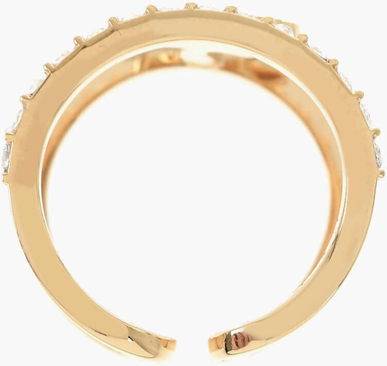 Inele Palm Angels Gold-Tone Brass Ring With Rhinestones Gold Femei (BM 19746731) 2