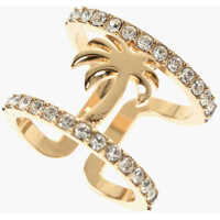 Inele Gold-Tone Brass Ring With Rhinestones Femei